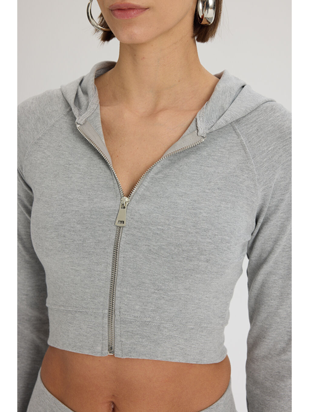 Beyaz Remy Fermuarlı Karmelanj Eşofman Takım-6