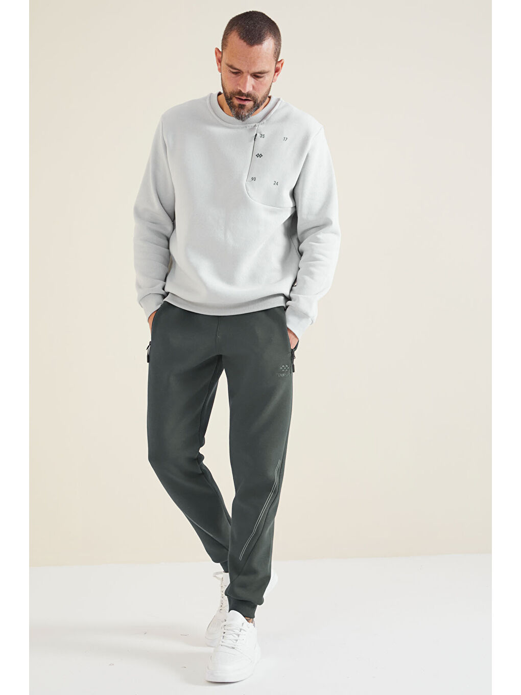 Haki Bağcıklı Erkek Eşofman Alt - 82110