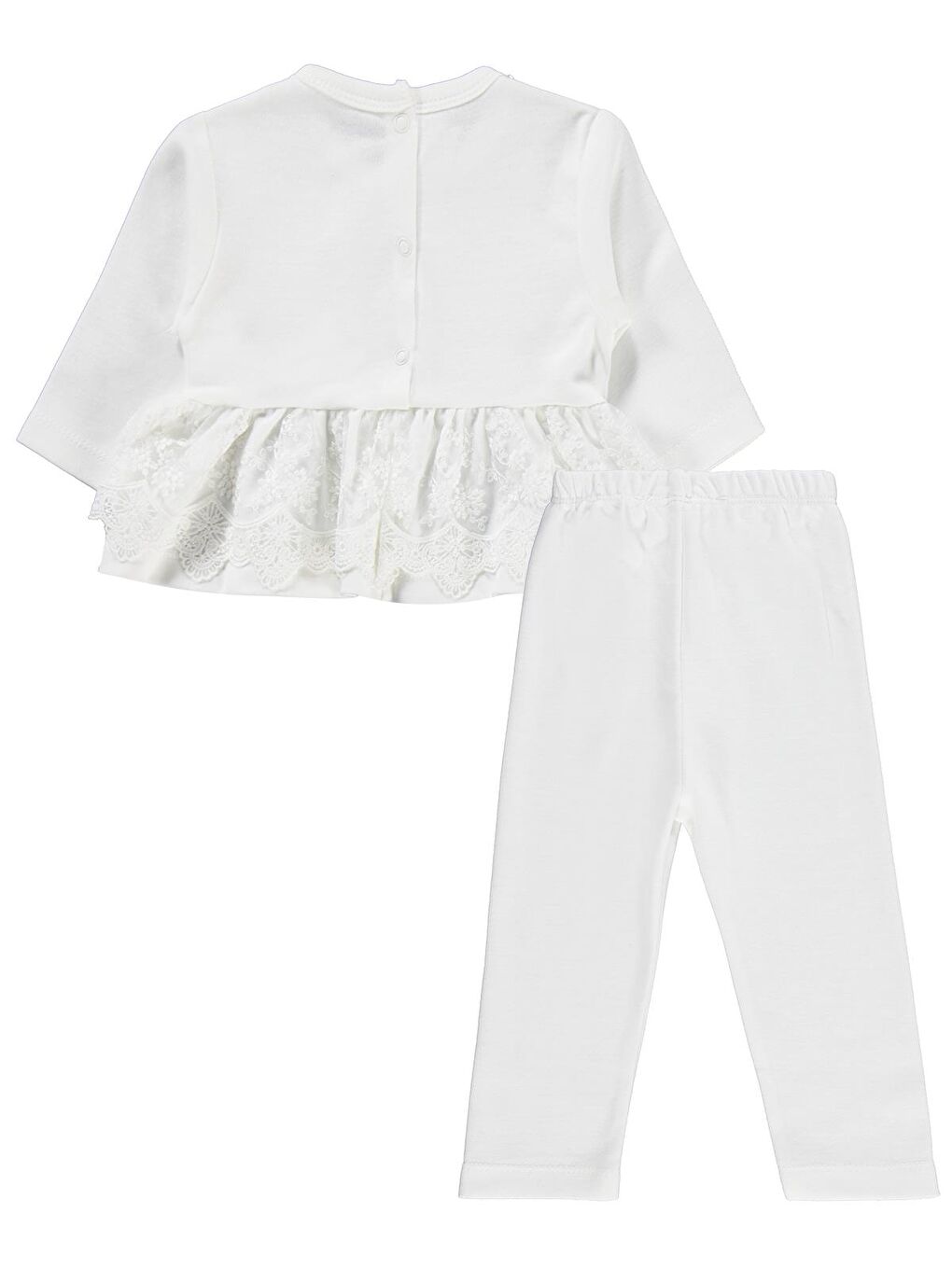 Baby Fırfır Tüllü 3-12 Ay Takım - Ekru 12-18 Ay-1