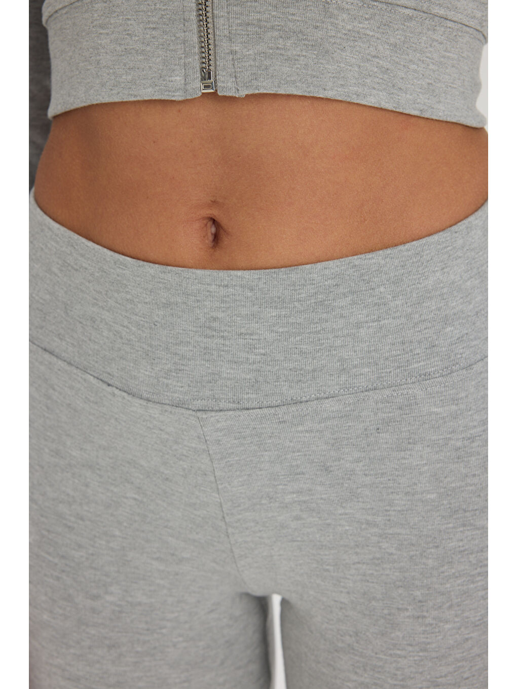 Beyaz Remy Fermuarlı Karmelanj Eşofman Takım-7