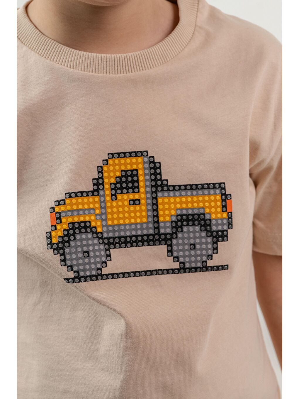 Sarı Üst Ön Orta Baskılı Alt Sol Bacak Baskılı Erkek Çocuk Şort - Tişört Takımı-3