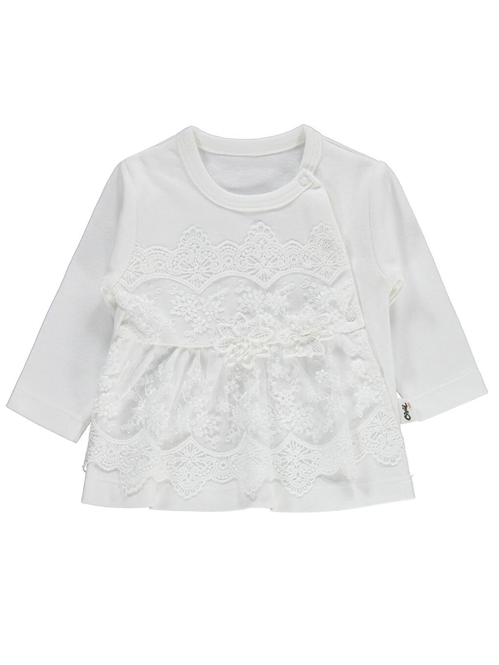 Baby Fırfır Tüllü 1-9 Ay Pijama Takımı - Ekru 9-12 Ay-2