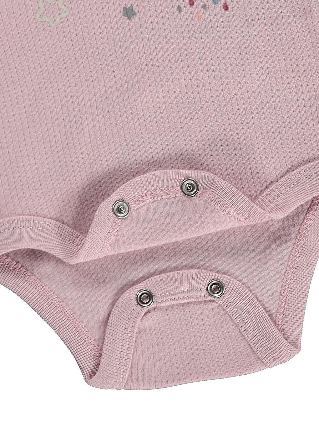 Baby Baskılı 0-3 Yaş Çıtçıtlı Badi - Pembe 18-24 Ay-2