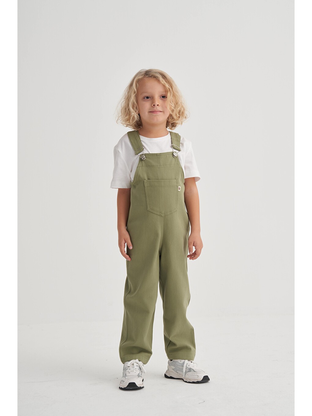 Yeşil Gabardin Salopet 2-7 Yaş Olive
