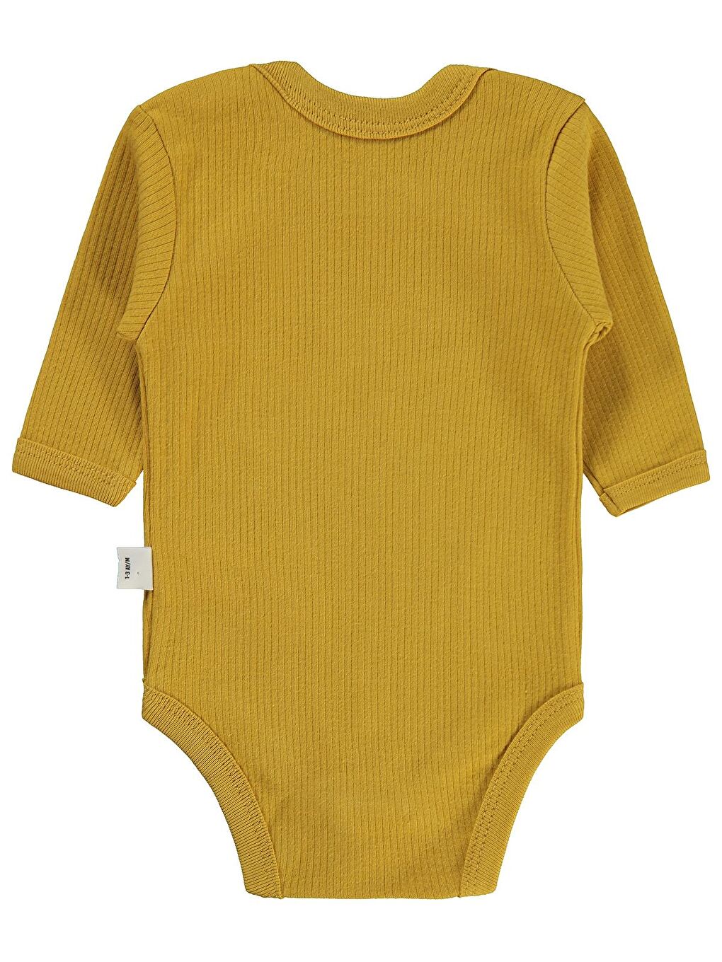 Sarı Baby Kaplan Baskılı 1-36 Ay Çıtçıtlı Badi - Hardal 2-3 Yaş-1