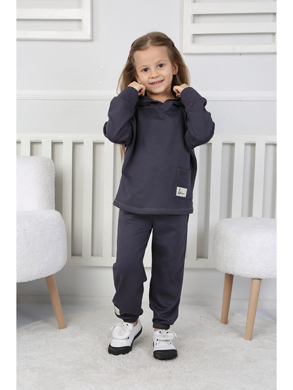 Gri Erkek Çocuk Füme Unısex Çocuk Takım - 26722-1