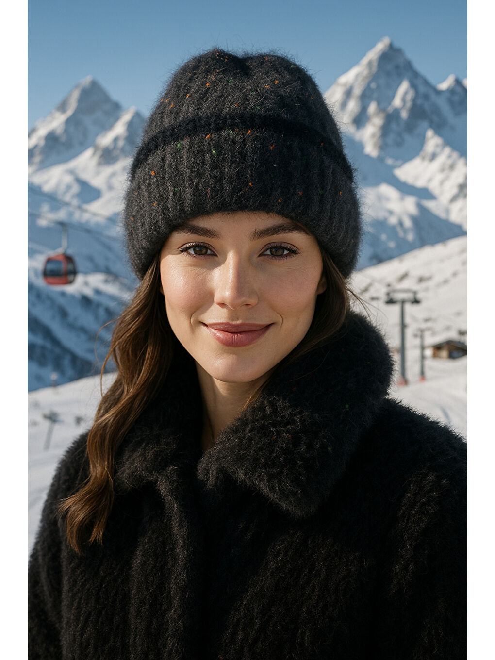 Kadın Antrasit Kırçıllı Yünlü Bere BERE1143-2