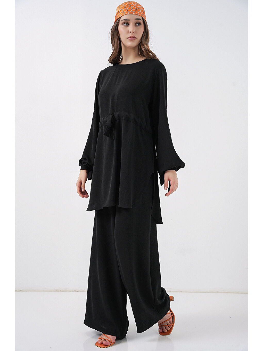 Kadın Uzun Tunik Pantolon İkili Takım 6719 - Siyah-2