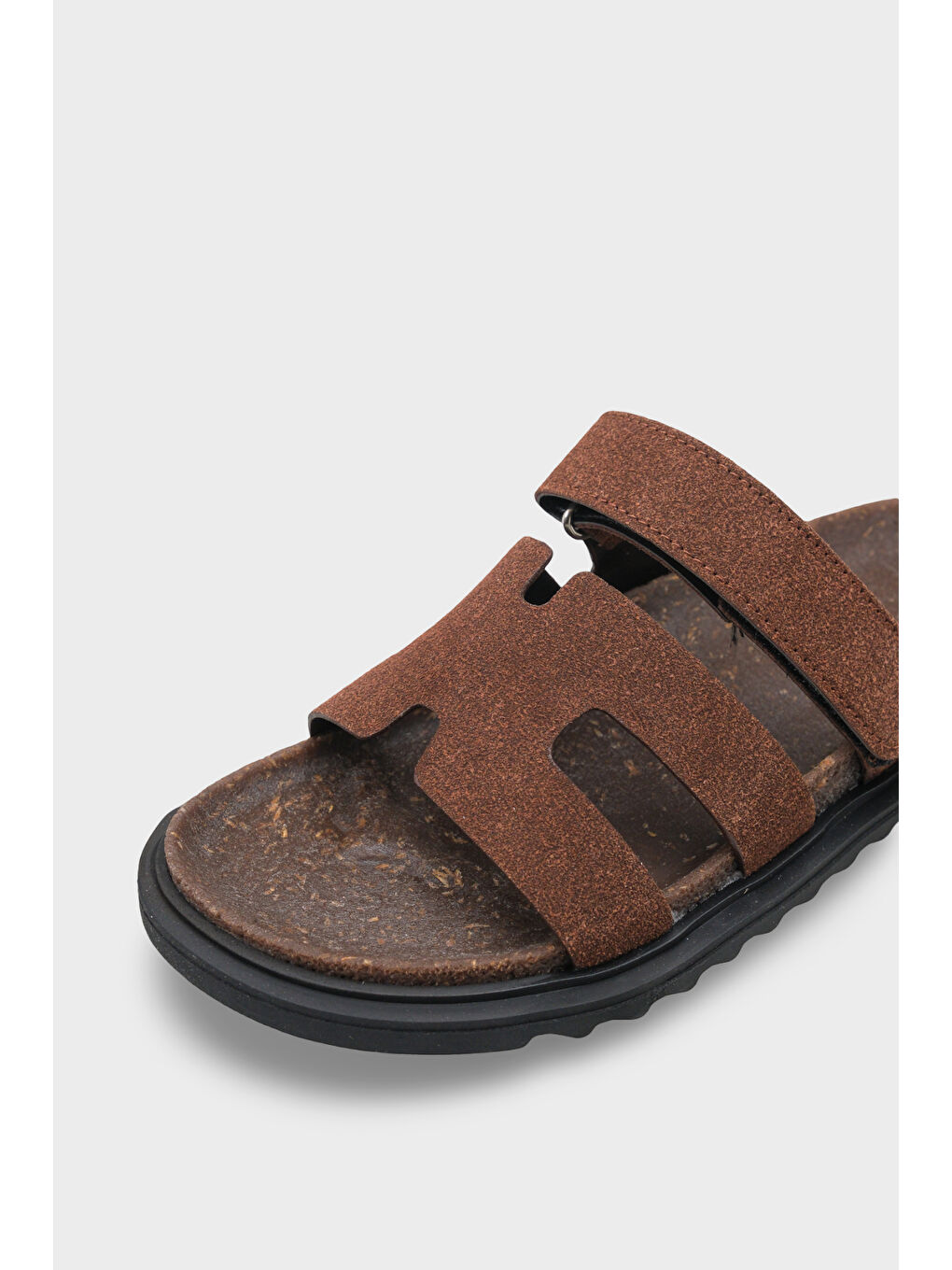 Kahverengi Alicia Düz Topuklu Cırtlı Konfor Kadın Terlik-3