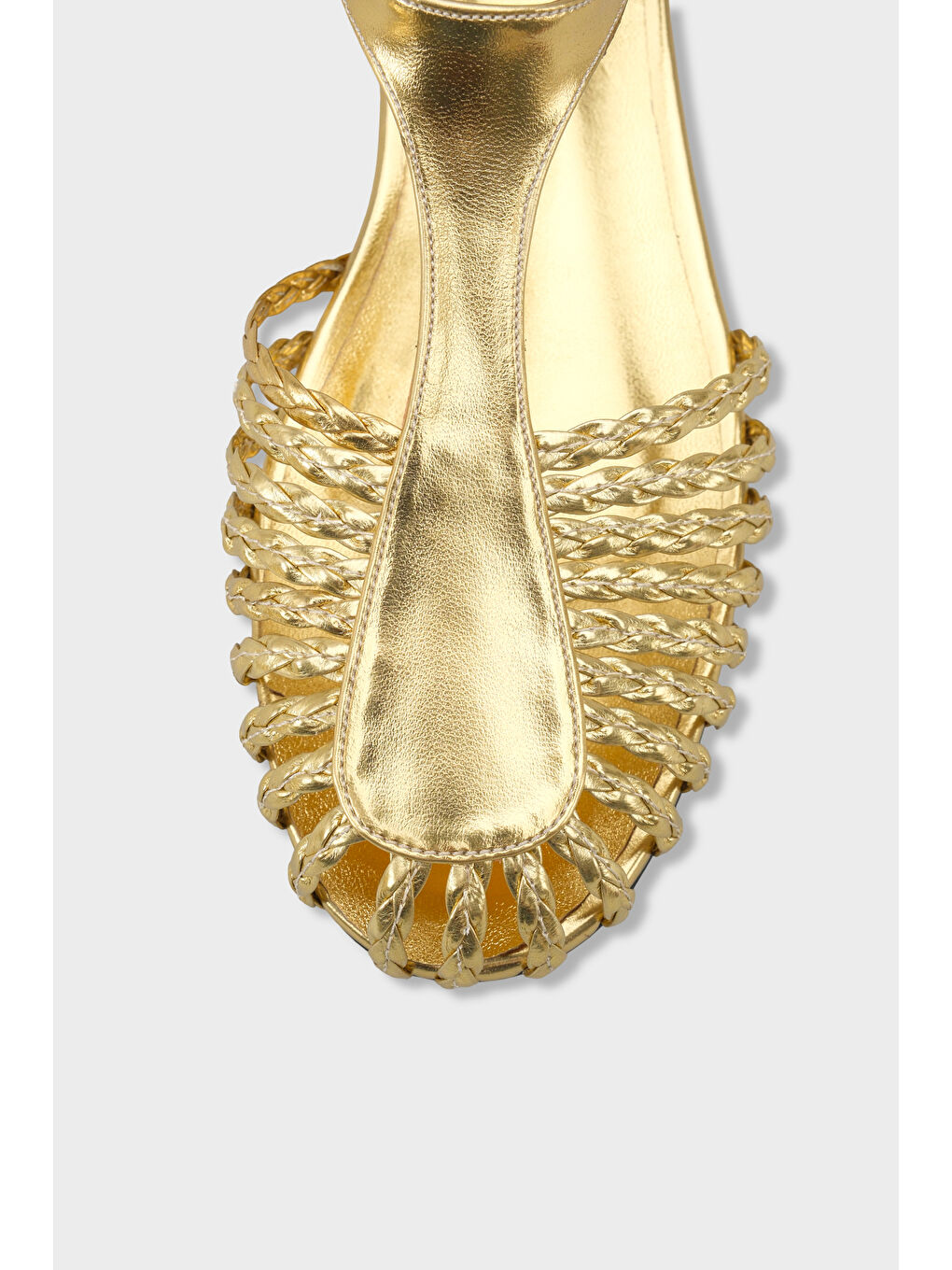 Sarı Arleen Örgü Kısa Topuklu Kadın Babet-2