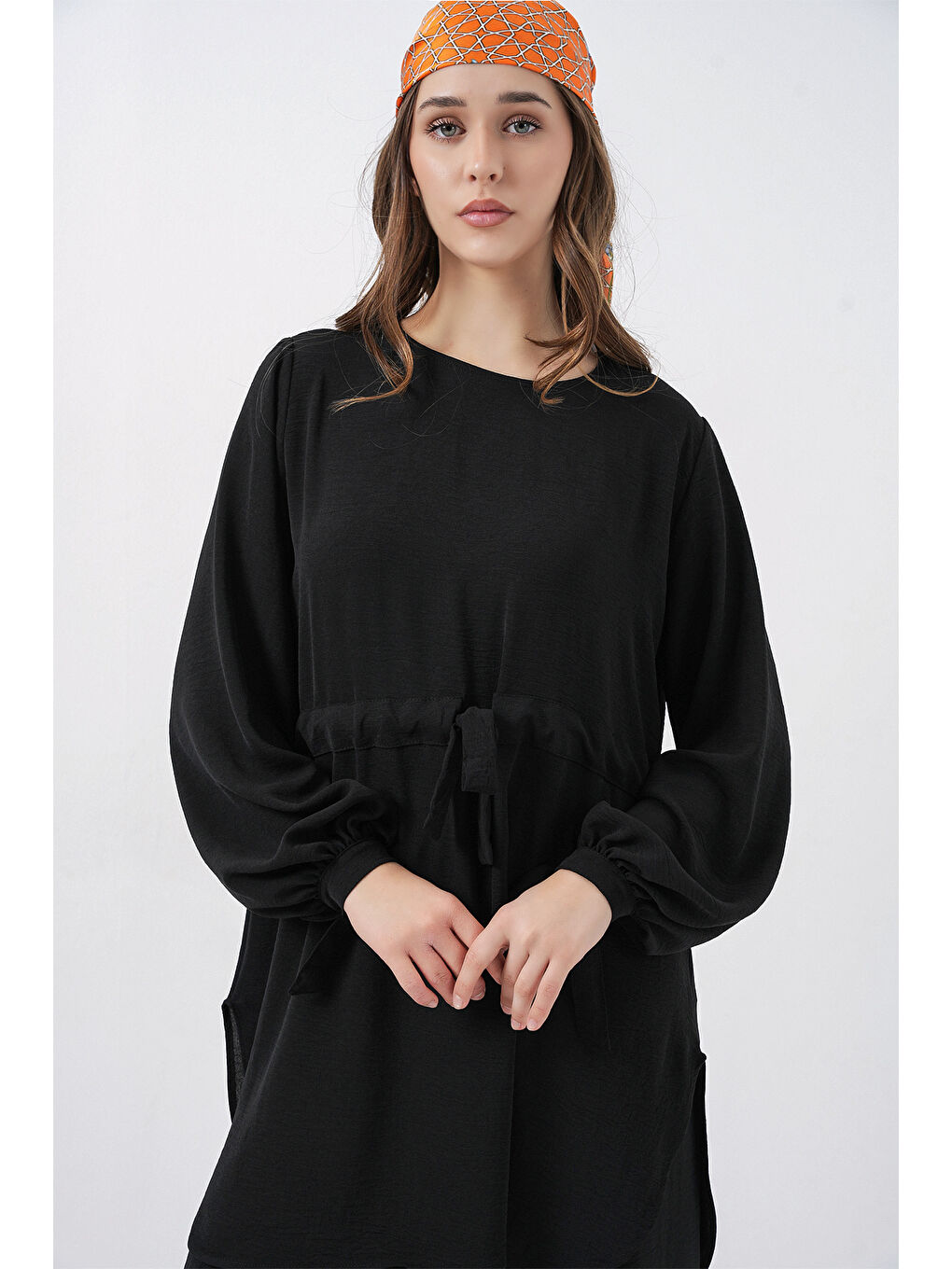 Kadın Uzun Tunik Pantolon İkili Takım 6719 - Siyah-4