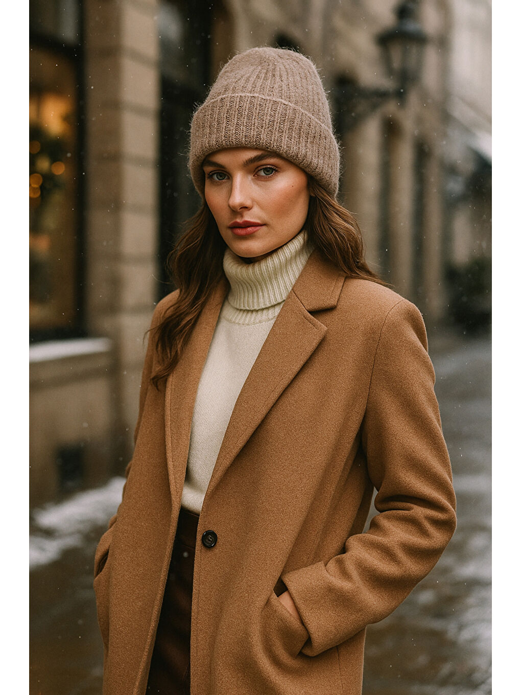 Bej Kadın Vizon Yünlü Basic Bere BERE1141-2