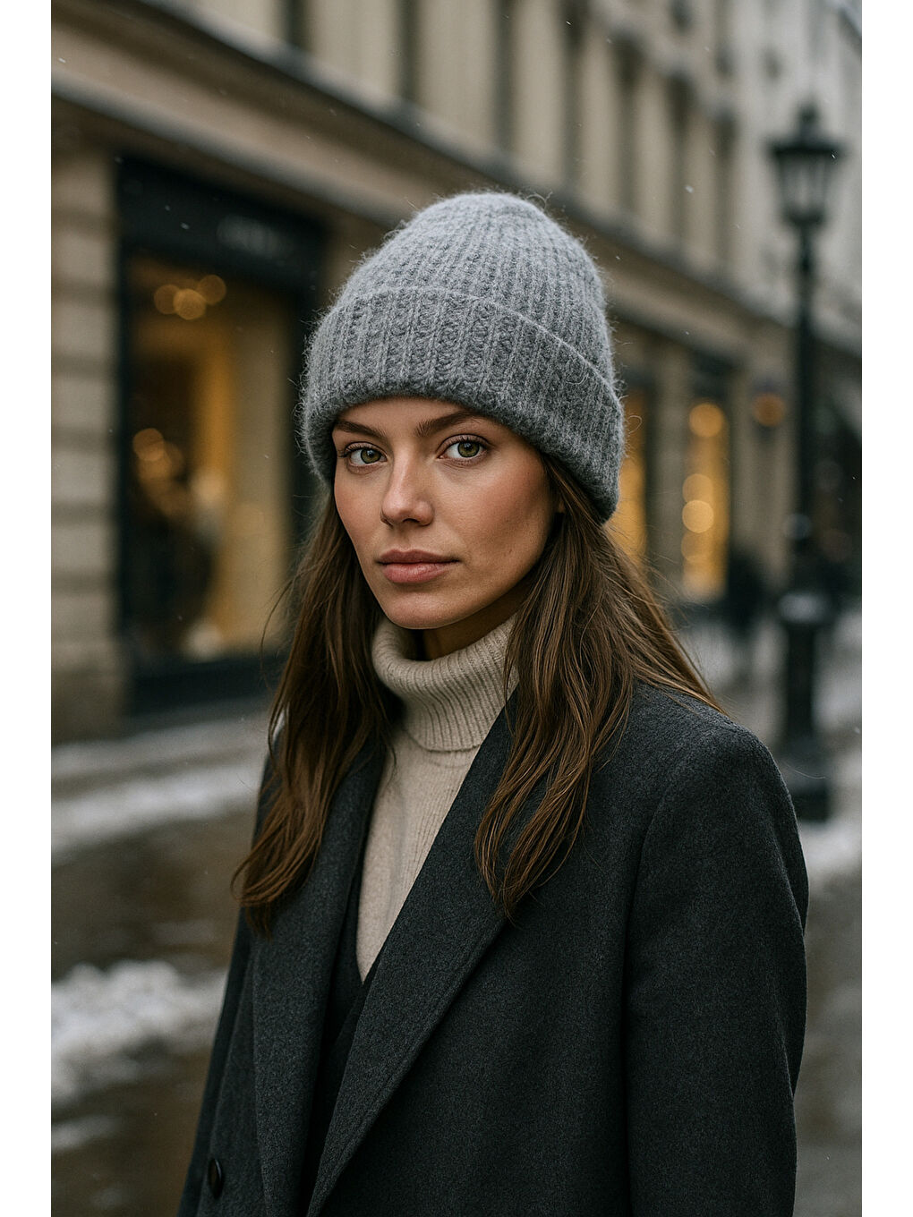 Kadın Antrasit Yünlü Basic Bere BERE1141