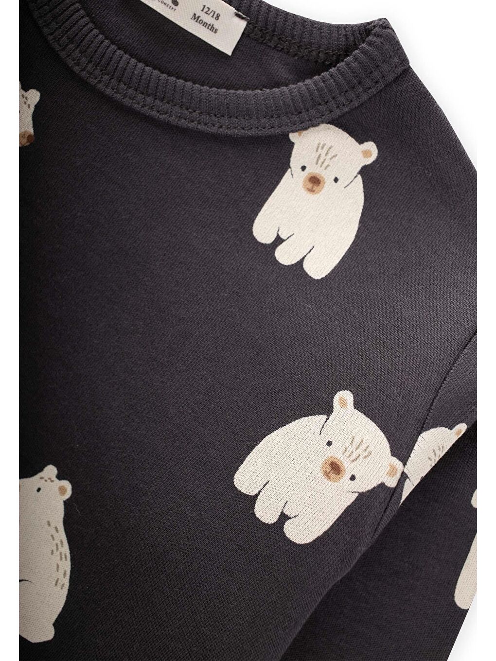 Baskılı Pijama Takım 1-5 Yaş Antrasit-2