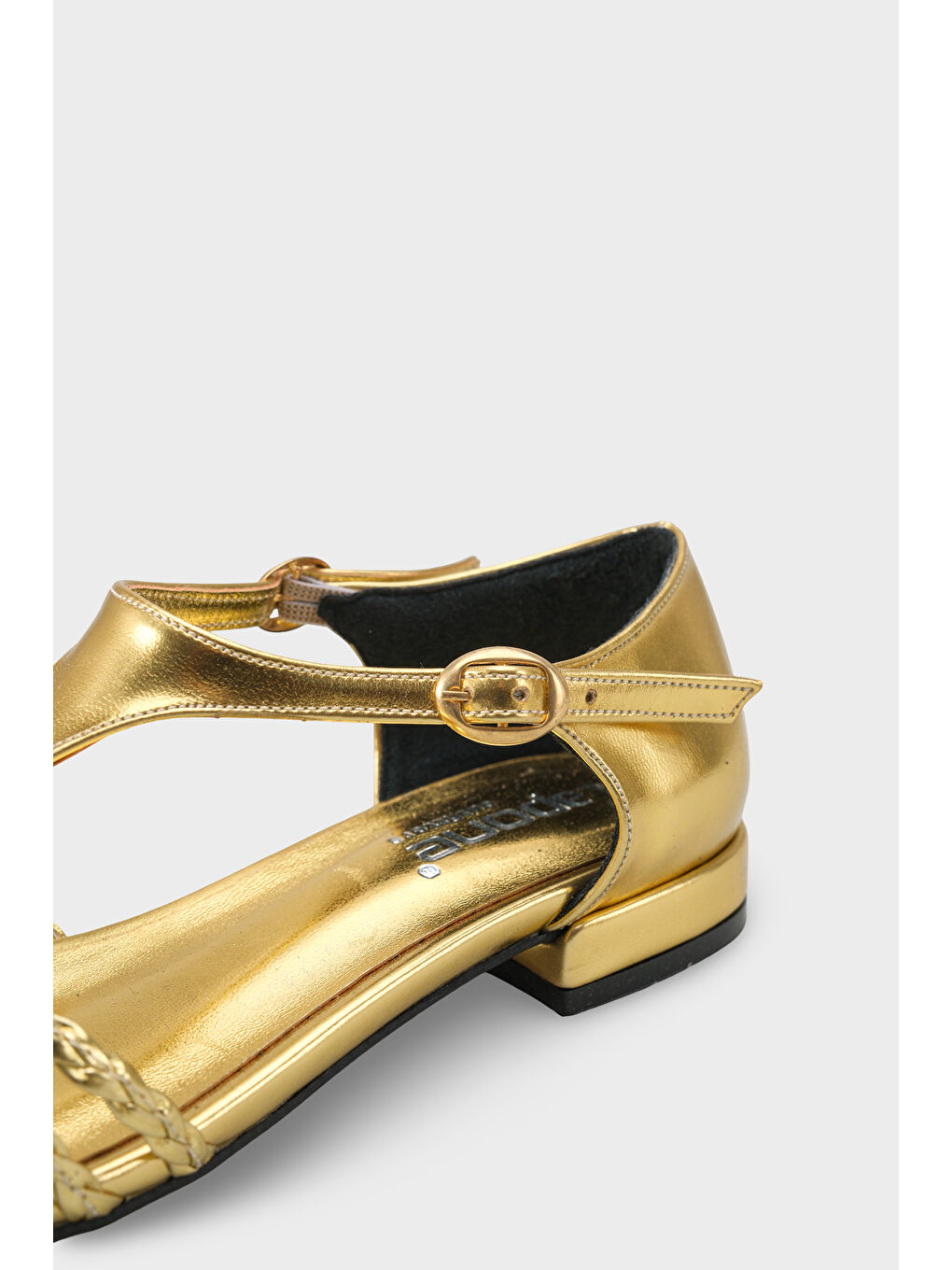 Sarı Arleen Örgü Kısa Topuklu Kadın Babet-3