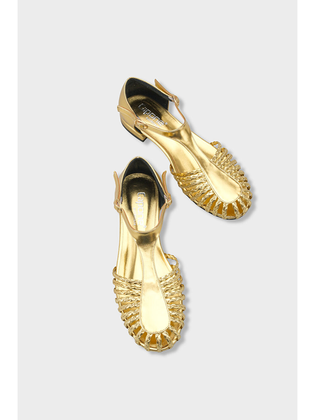 Sarı Arleen Örgü Kısa Topuklu Kadın Babet-5