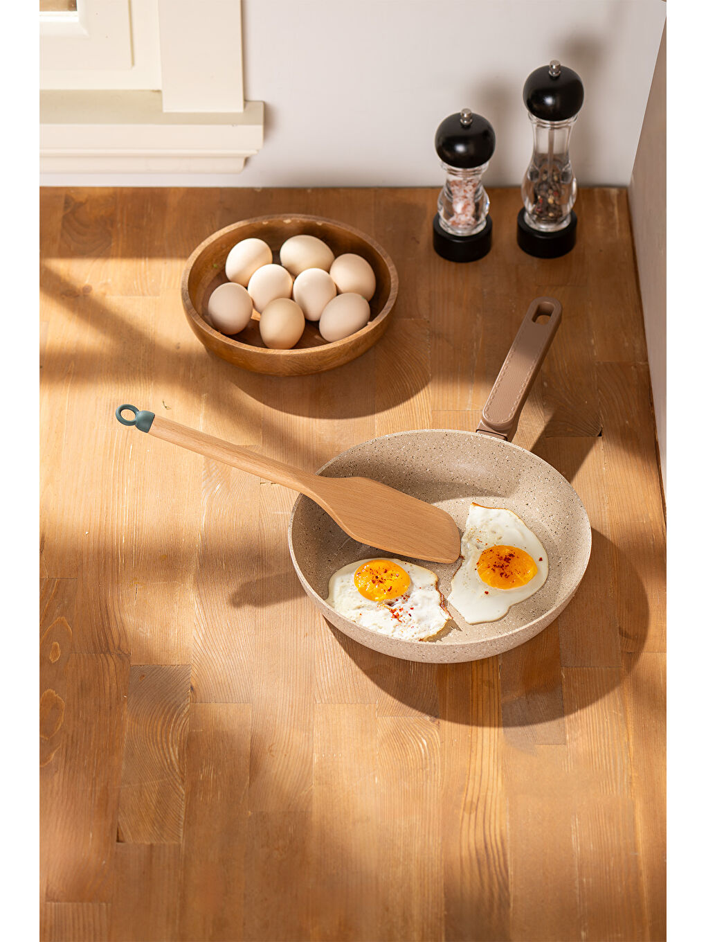 Kahverengi Rustik Bambu Spatula 28 cm-1