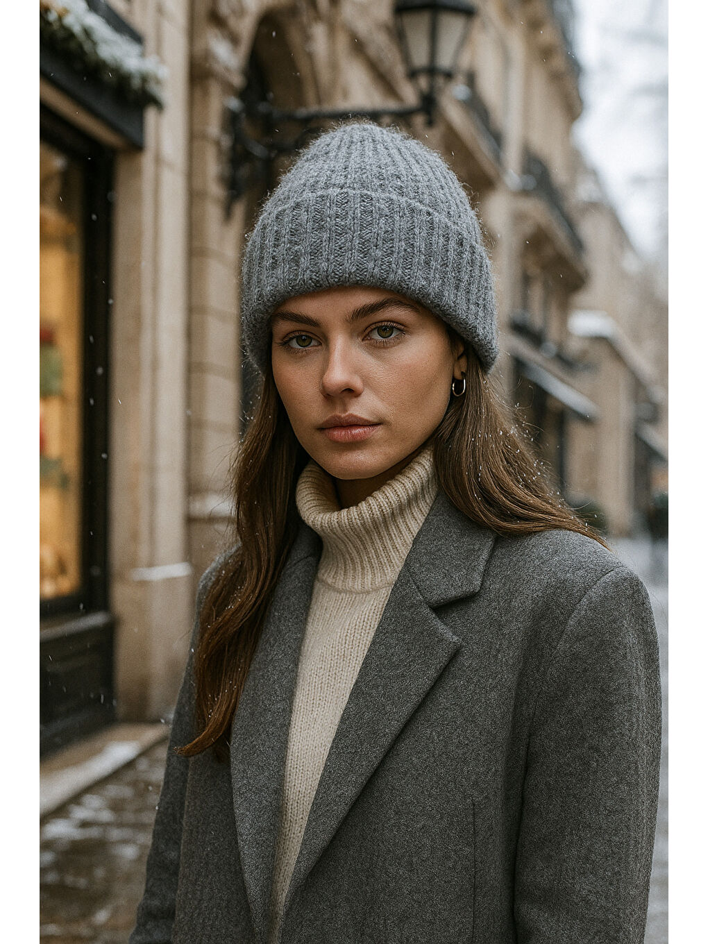 Kadın Antrasit Yünlü Basic Bere BERE1141-2