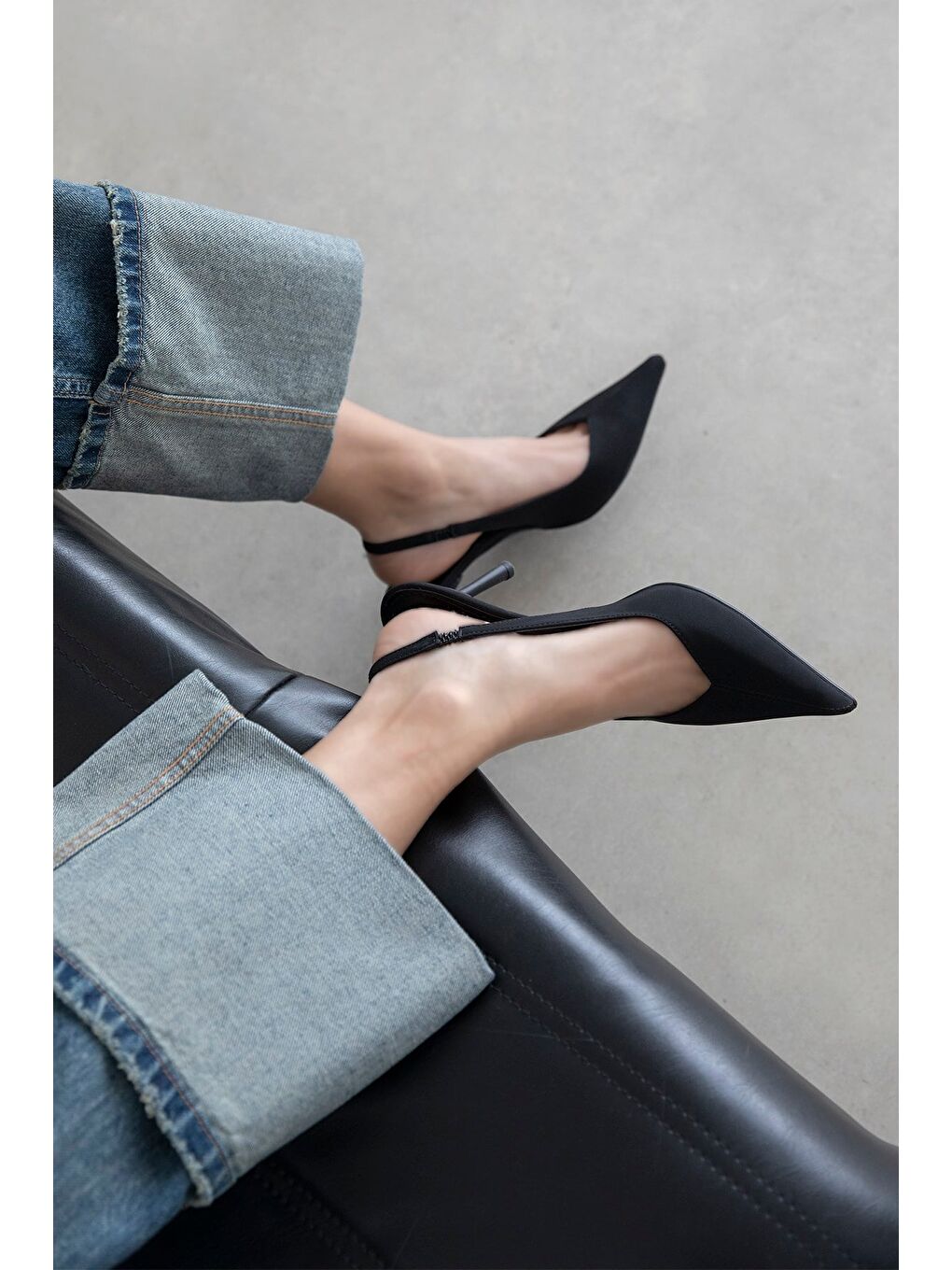 Comfy Kadın Topuklu Kumaş Ayakkabı Siyah-1