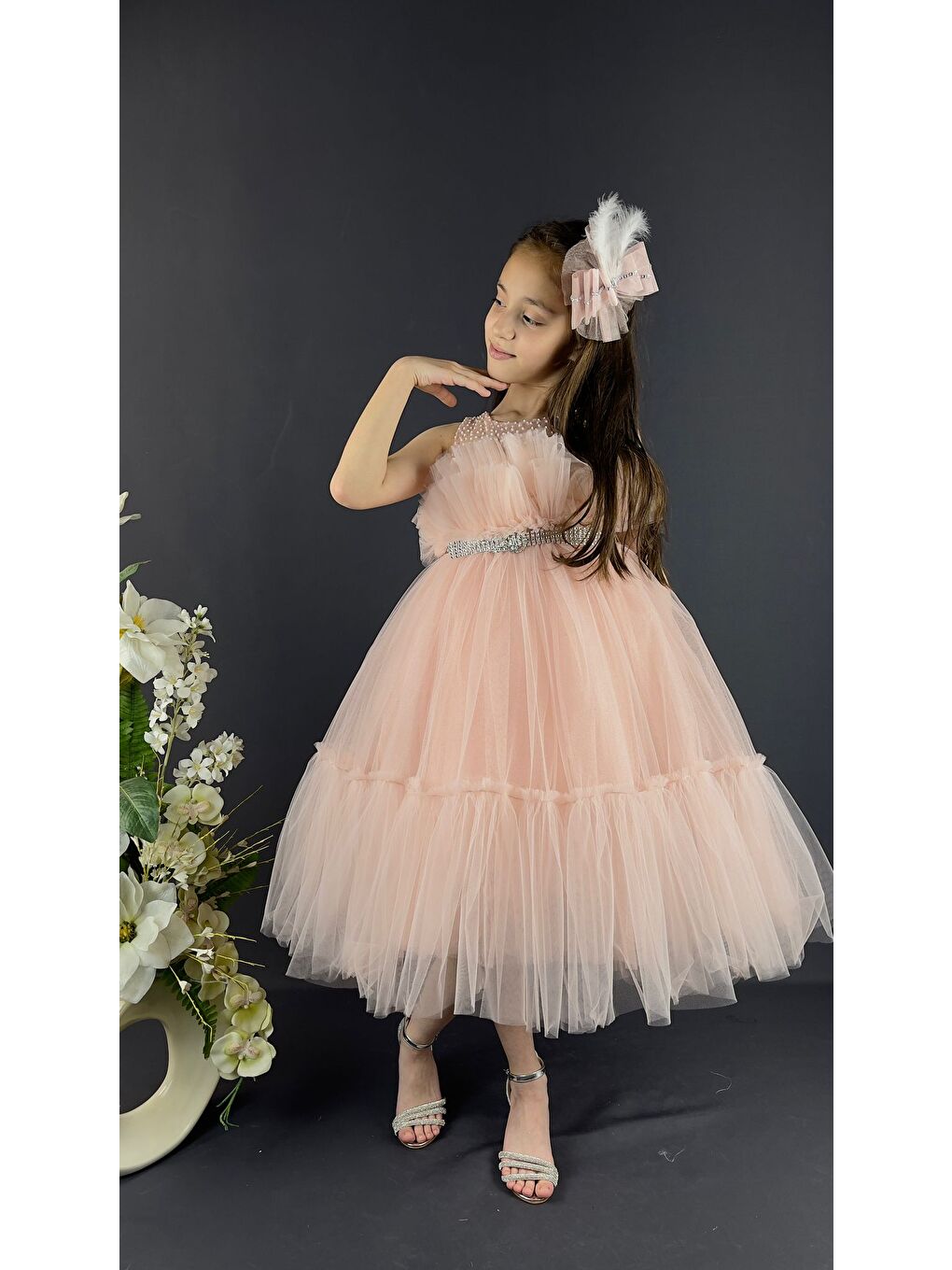 Pembe Buket Model Kız Çocuk Abiye-2