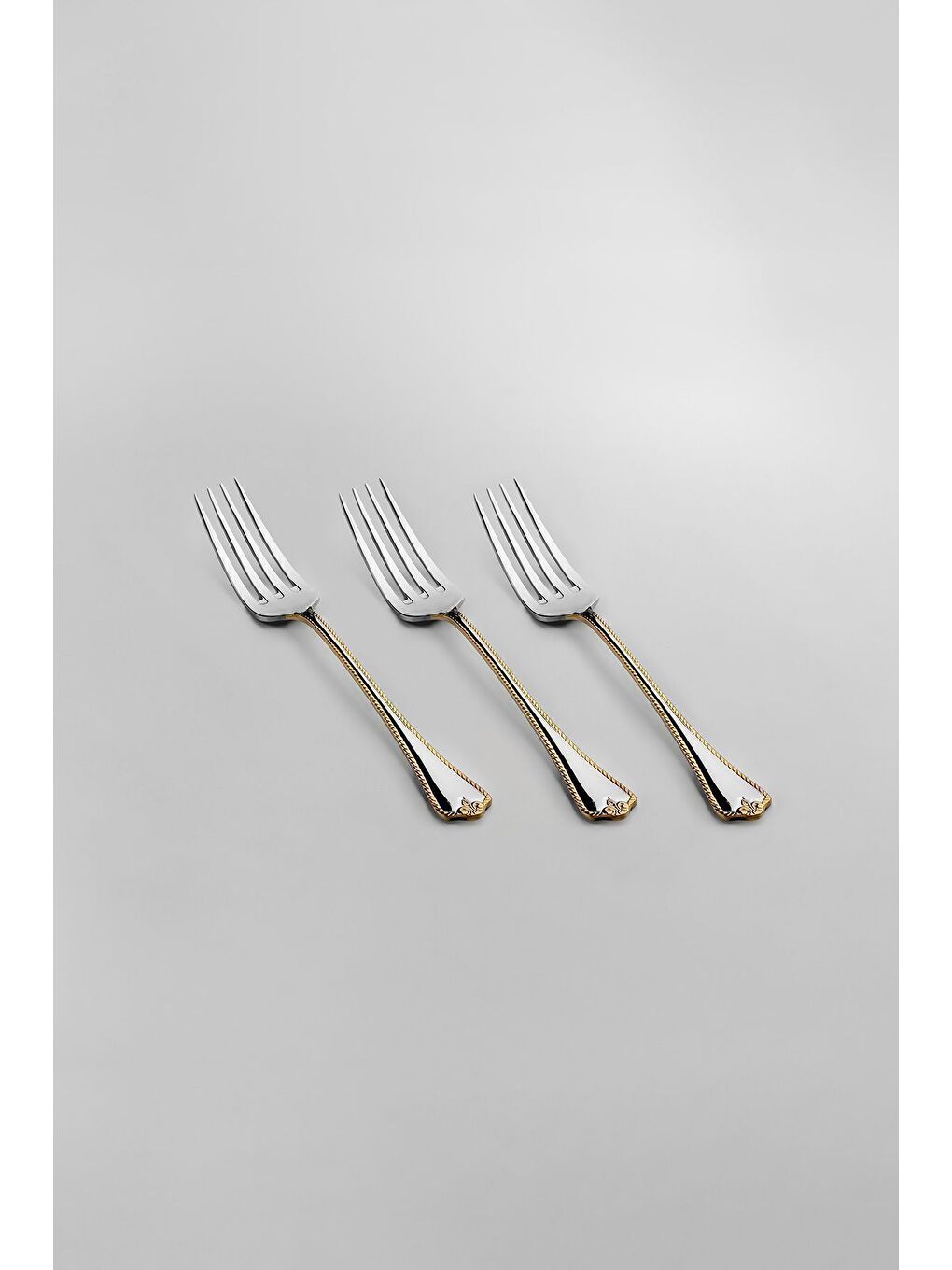 Sarı Fulya Altın Sade 6 Kişilik 30 Parça Kutulu Çatal Kaşık Takımı-2