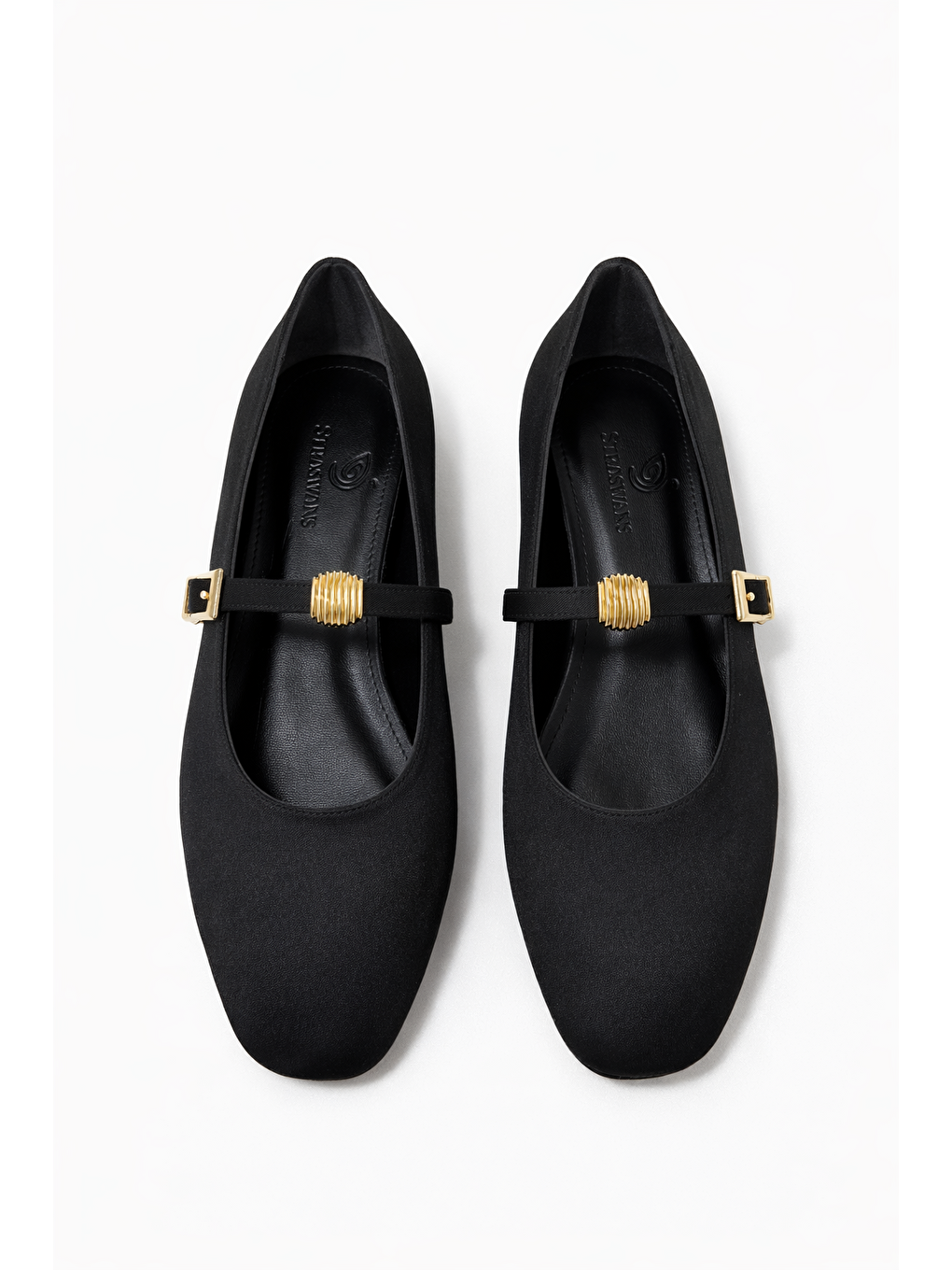 Libon Kadın Toka Detay Saten Babet Siyah