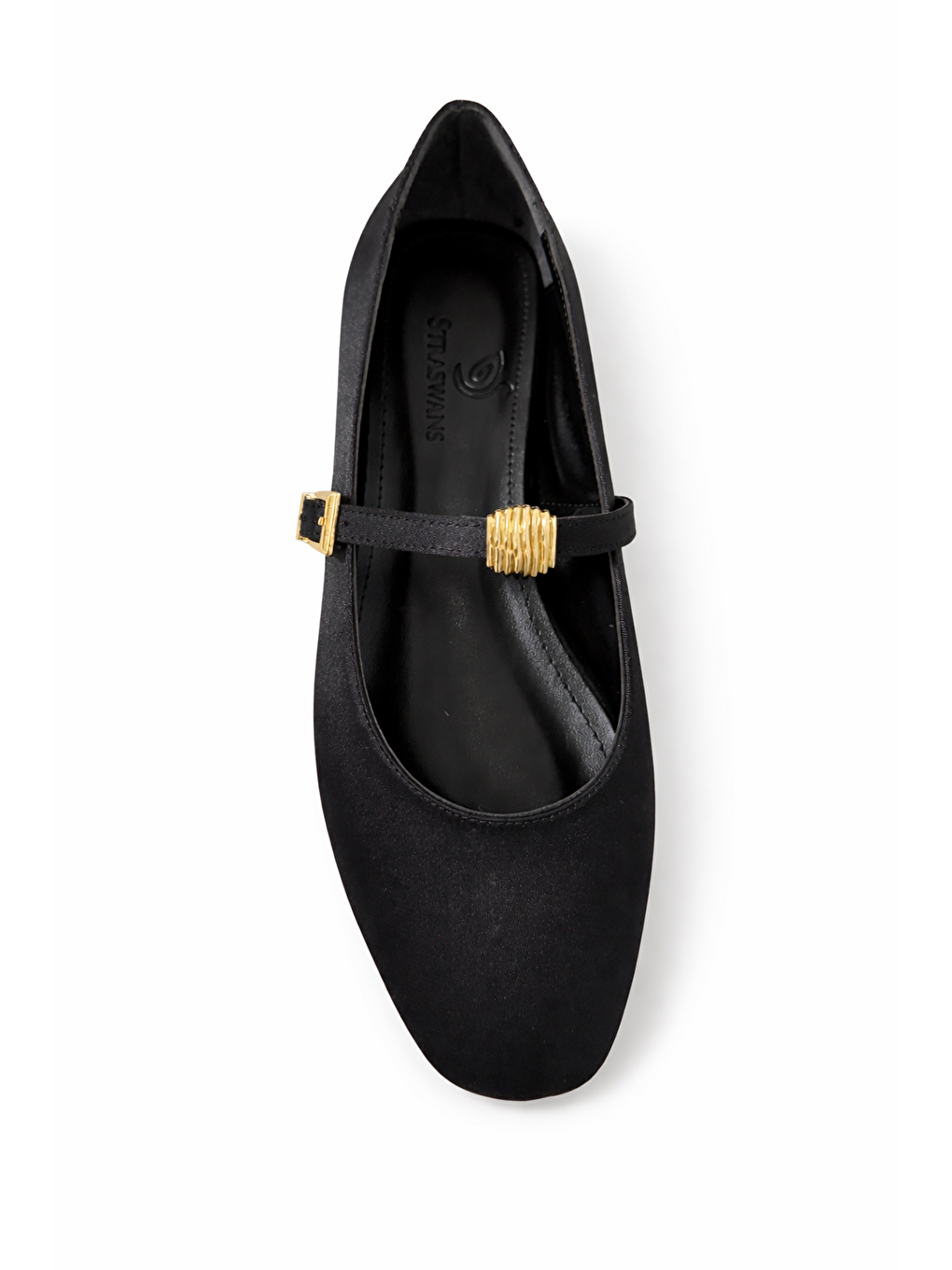 Libon Kadın Toka Detay Saten Babet Siyah-1