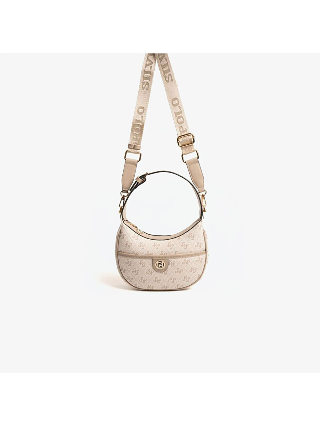 Kahverengi Kadın SP1194-M178 SILVER POLO Omuz Çantası Bej-Kum-4