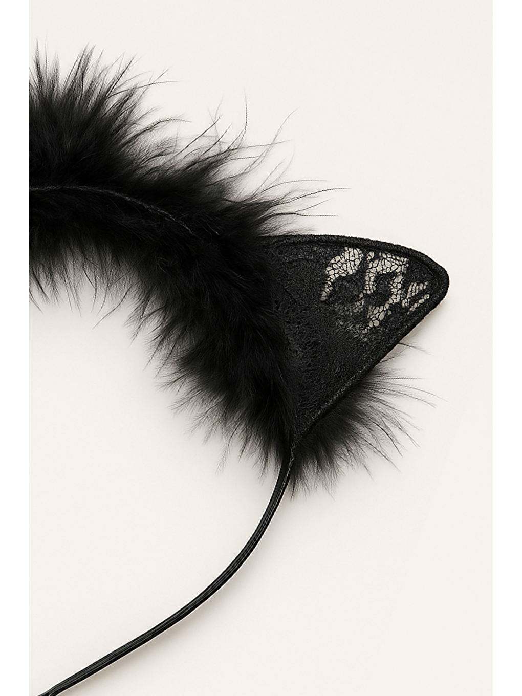 Kız Çocuk Tüylü Taç Siyah-1