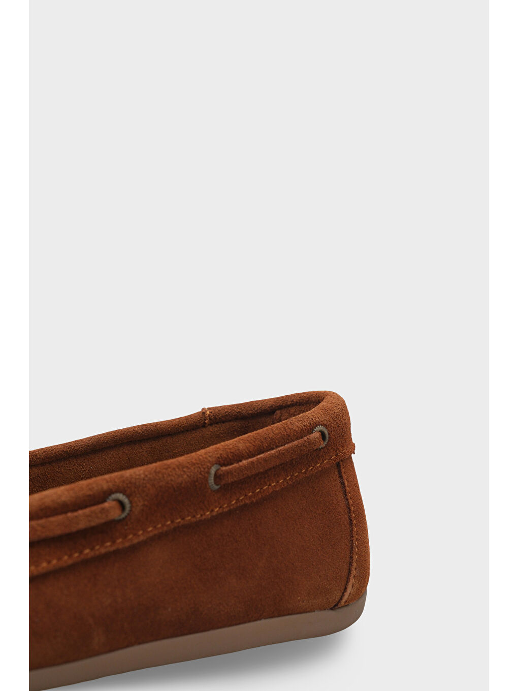 Kahverengi Vicki Hakiki Deri Süet Bağcıklı Boncuklu Konfor Kadın Loafer Tekne Ayakkabısı-2