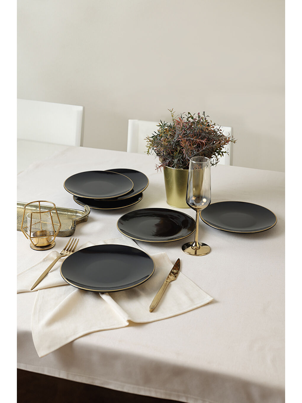 Siyah Gold Ege Pasta Tabağı 20 Cm 6 Adet-4