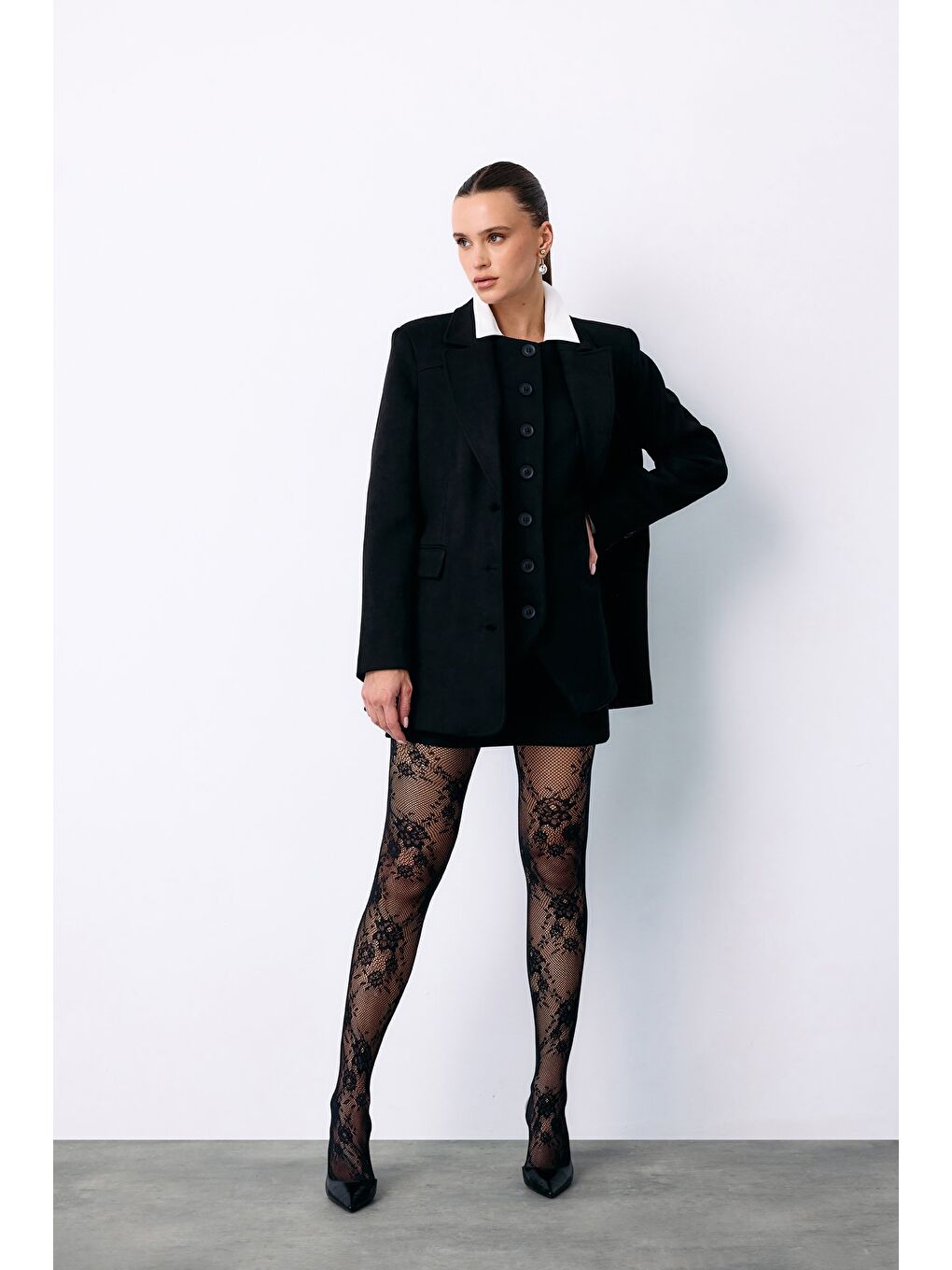 Kısa Süet Etek - Siyah-2