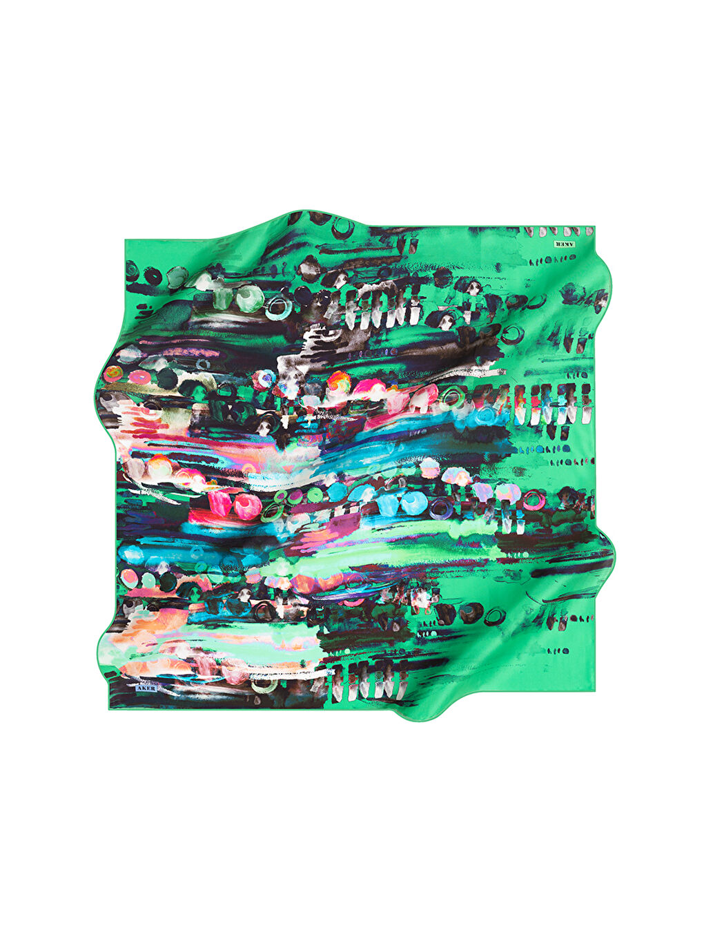 Siyah 90X90 İpek Krep Saten Eşarp