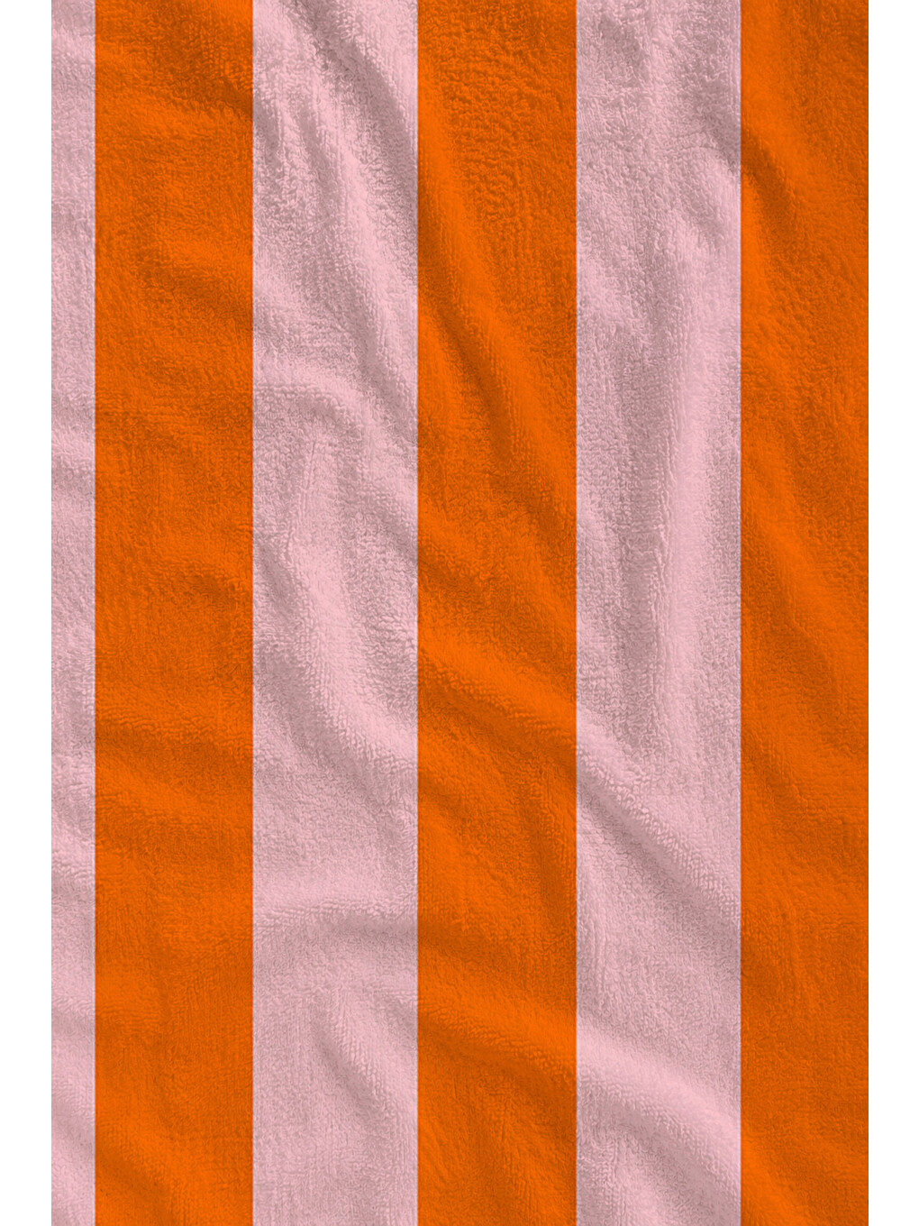 Retro Turuncu Pembe Dalgalı Dikey Çizgili Desenli 70x150 Plaj Havlusu - Pamuklu Banyo Havlusu-2