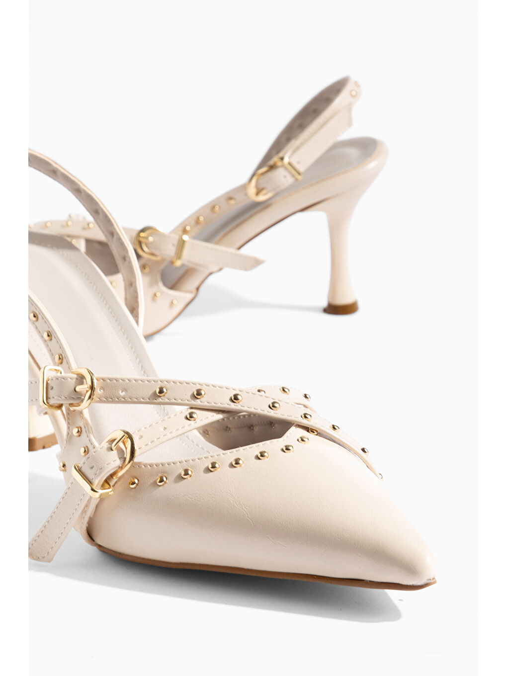 Bej D0199 Günlük Ortopedik Klasik Topuklu Kadın Ayakkabı-2