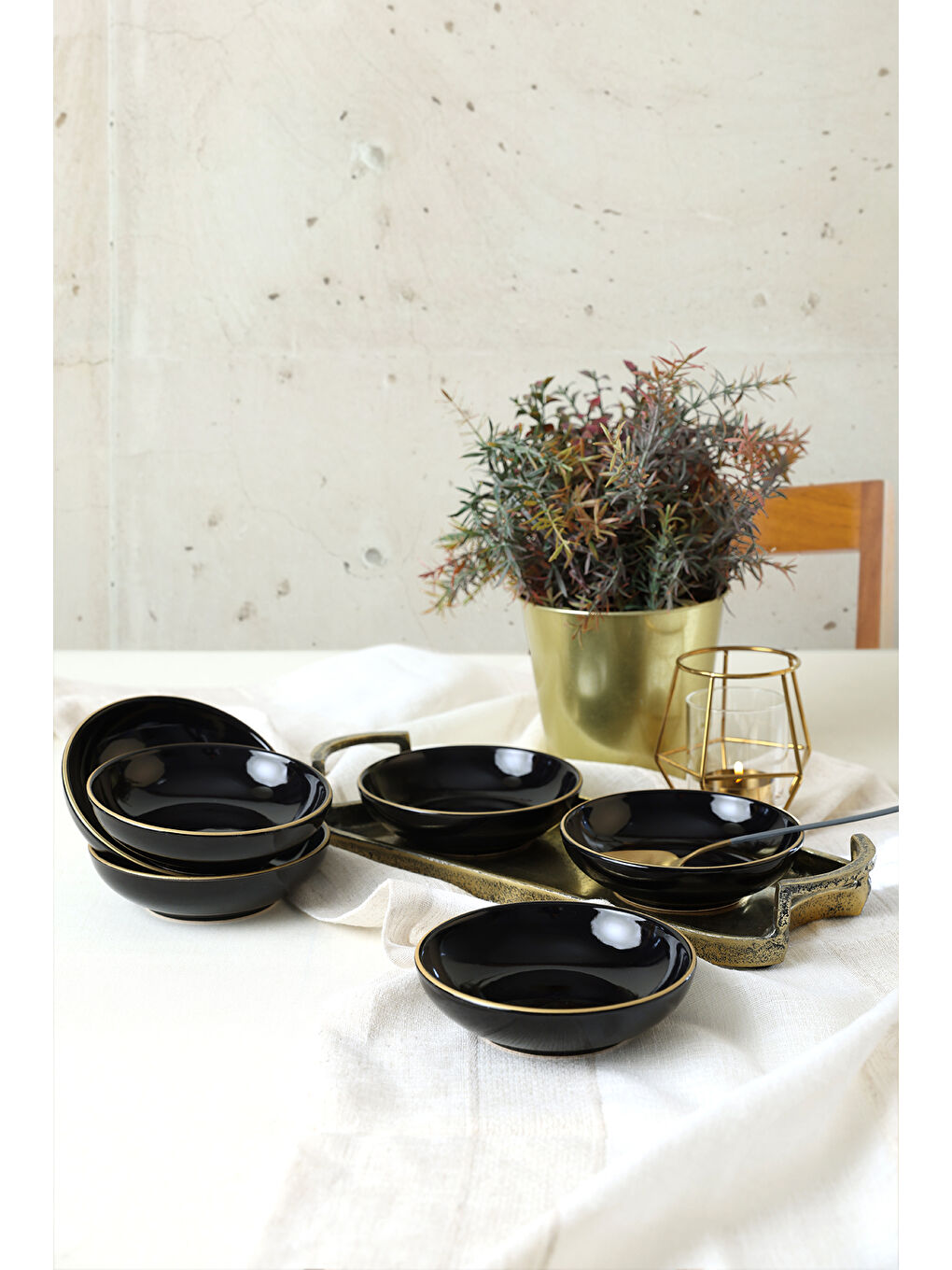 Siyah Gold Halka Çerezlik / Sosluk 13 Cm 6 Adet-4