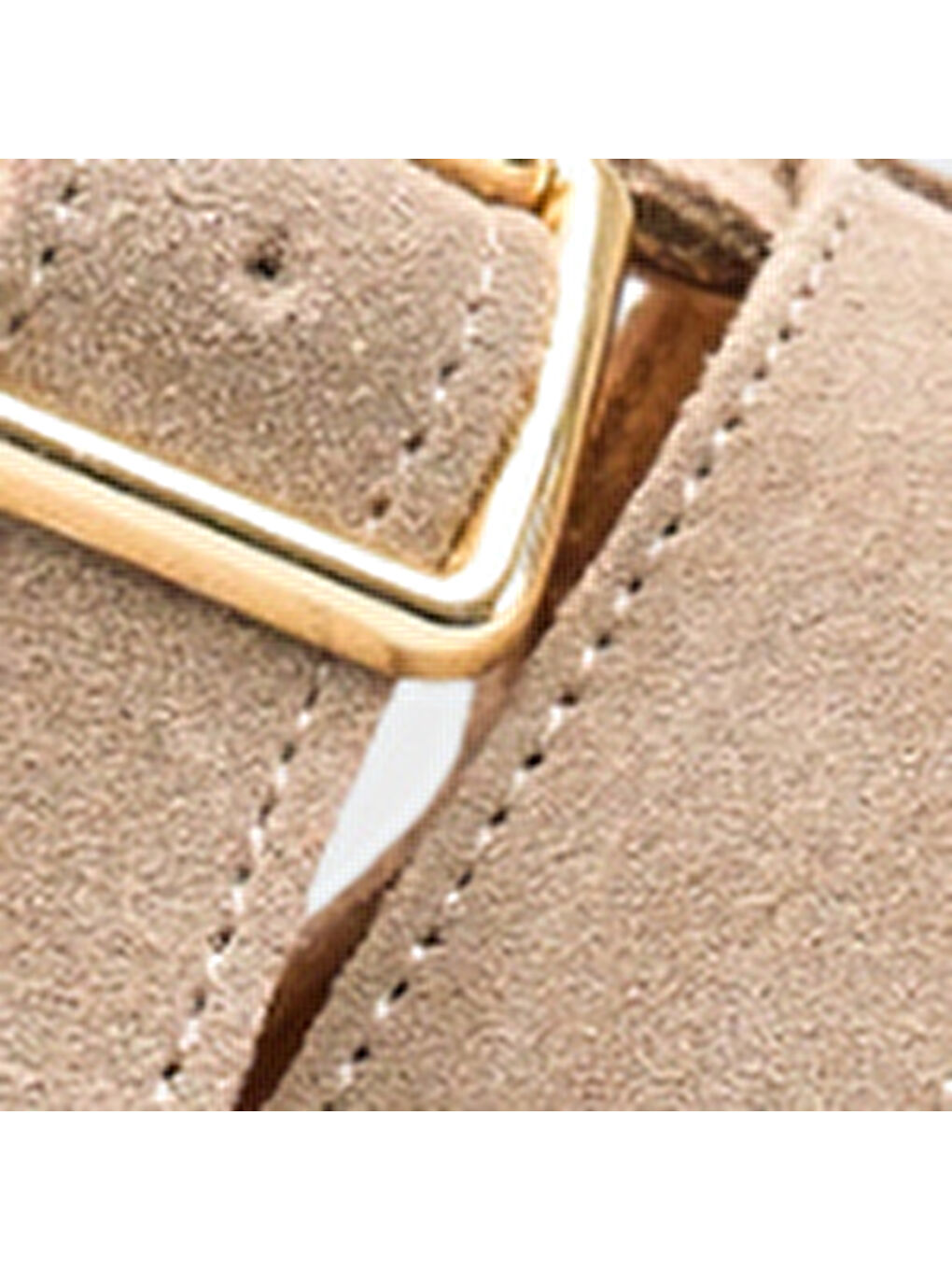 Bej Missy Hakiki Süet Gladyatör Düz Topuklu Kadın Sabo Terlik-6