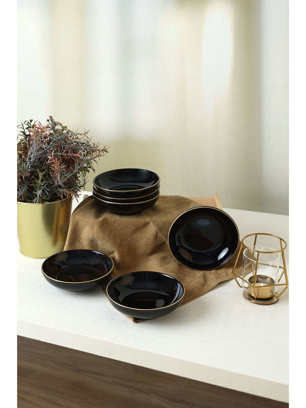 Siyah Gold Halka Çerezlik / Sosluk 13 Cm 6 Adet-5