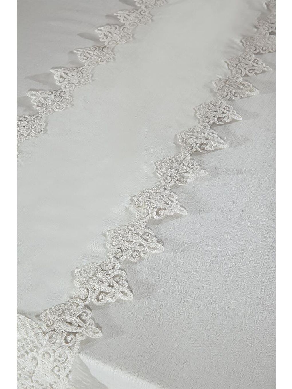 Ekru Yonca Masa Örtüsü 26 Parça Krem-5