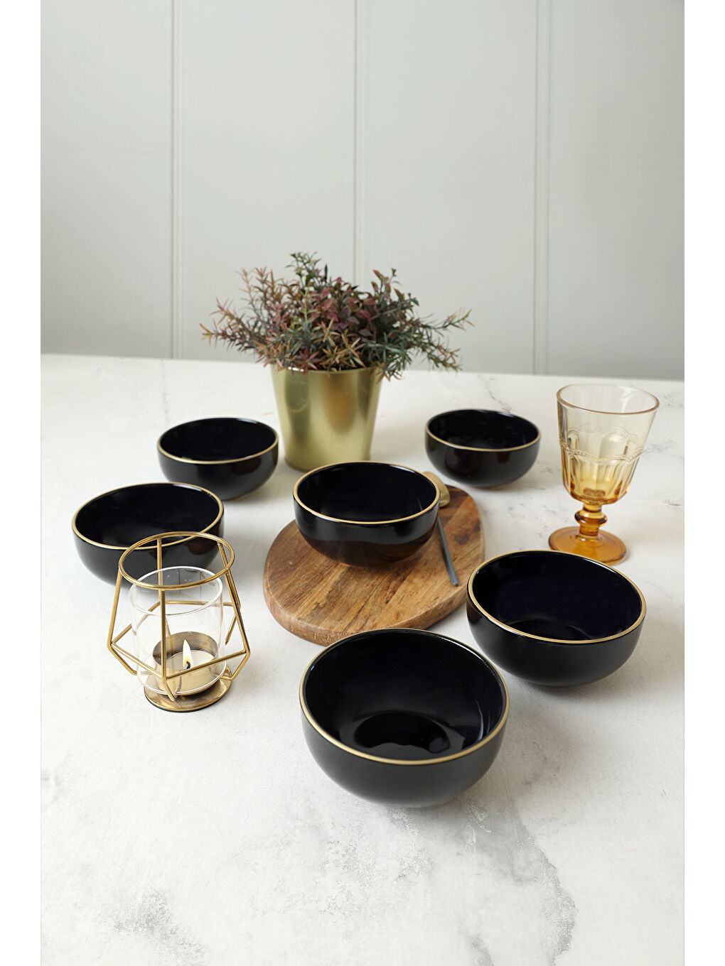 Siyah Gold Bulut Kase 12 Cm 6 Adet-2