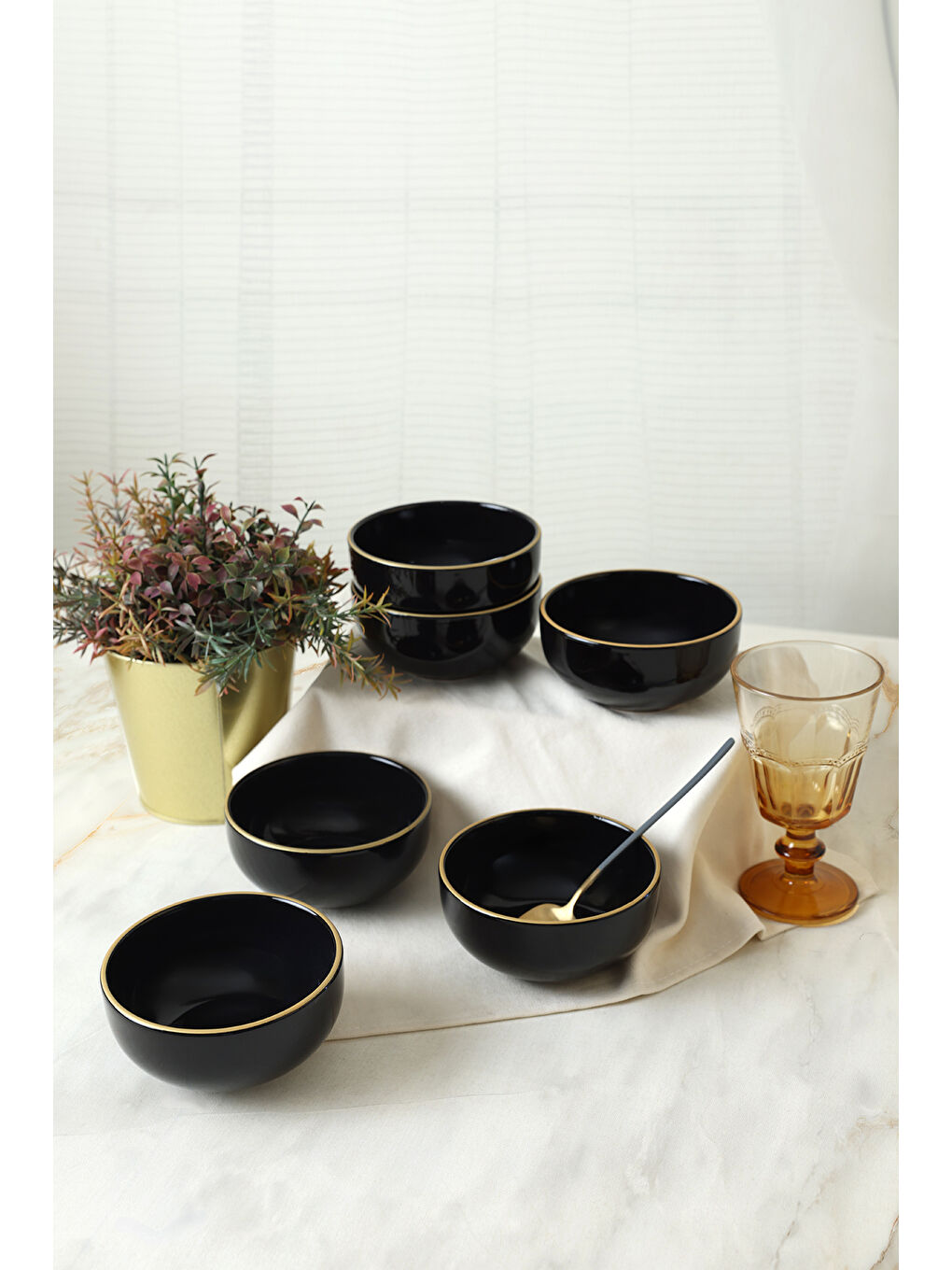 Siyah Gold Bulut Kase 12 Cm 6 Adet-3