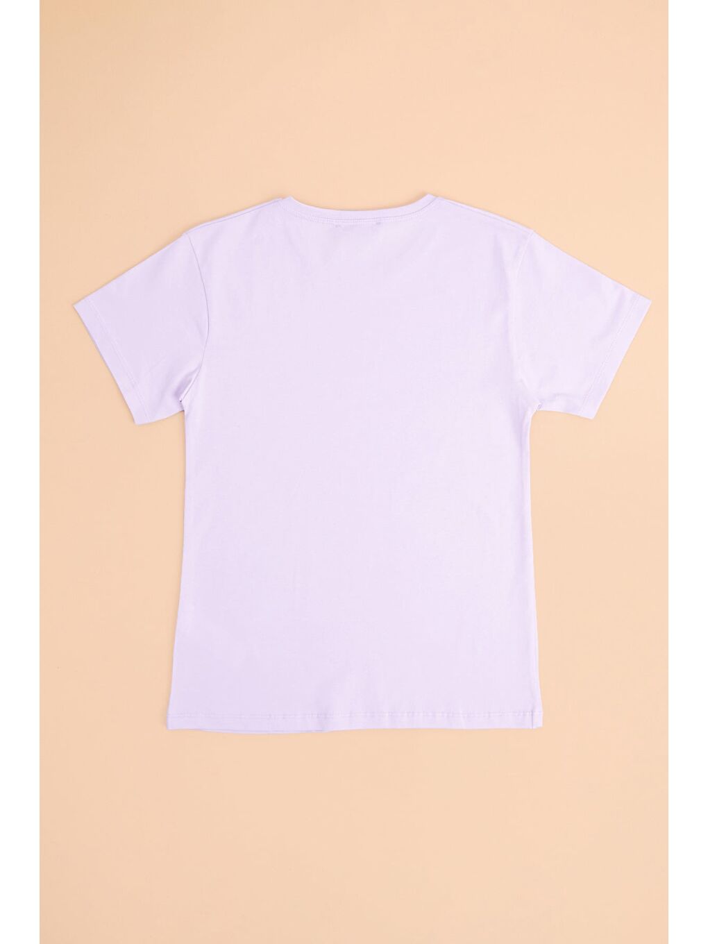 Lila Fiyonk Ve Yazı Baskılı Kız Çocuk Tişört-1