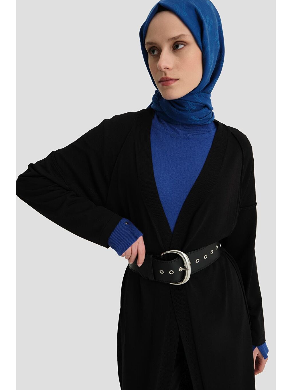 Basic Uzun Hırka 24Kd2003 Siyah-3