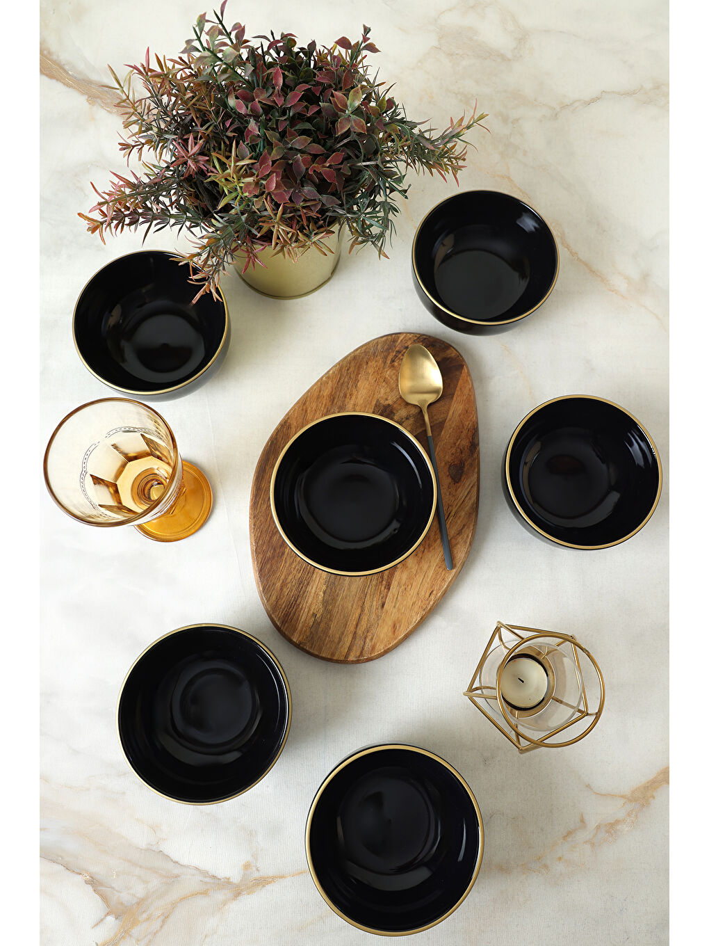 Siyah Gold Bulut Kase 12 Cm 6 Adet-5