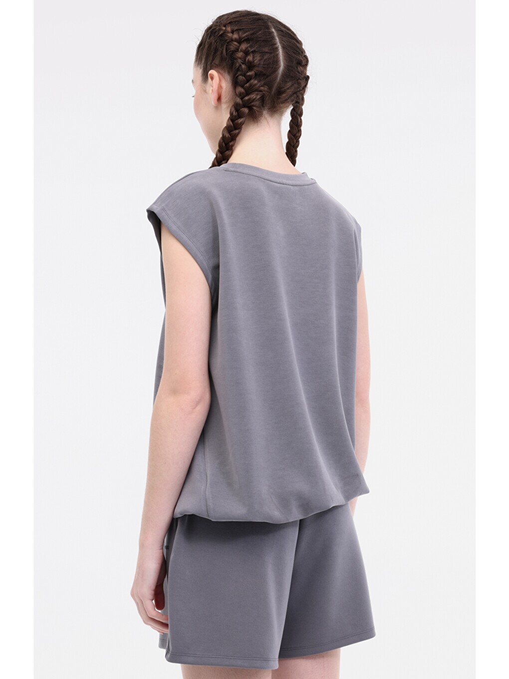 Wl Marzıa 11ms444 5fx Gri Kadın Kısa Kol T-shirt-1