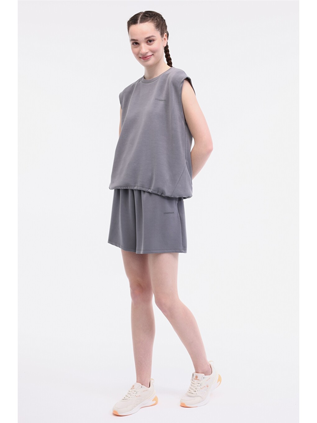 Wl Marzıa 11ms444 5fx Gri Kadın Kısa Kol T-shirt-2