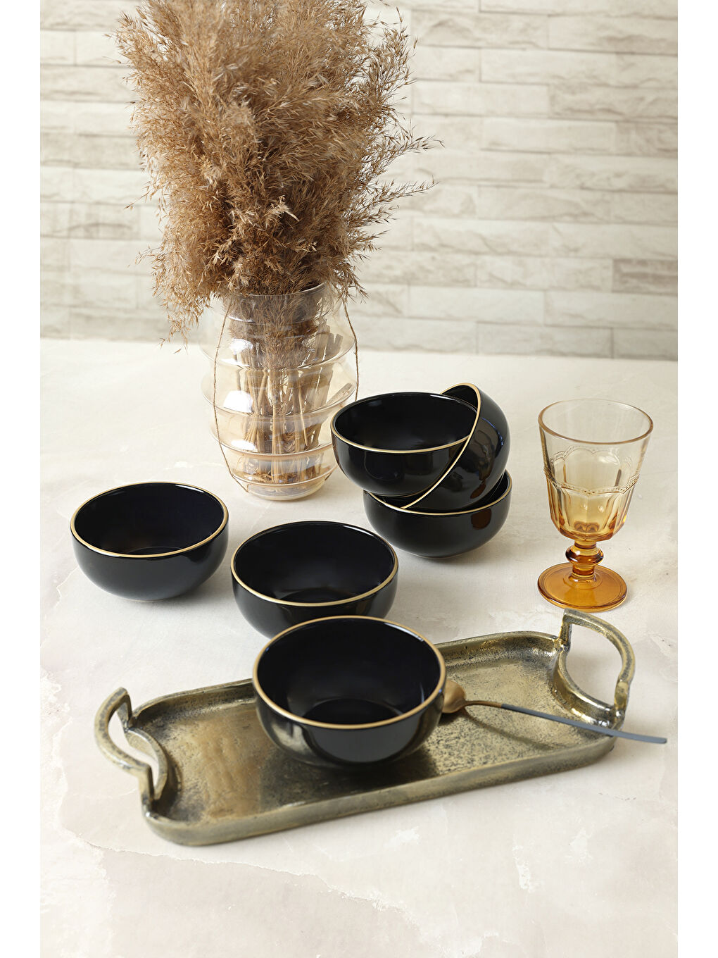 Siyah Gold Bulut Kase 12 Cm 6 Adet-6