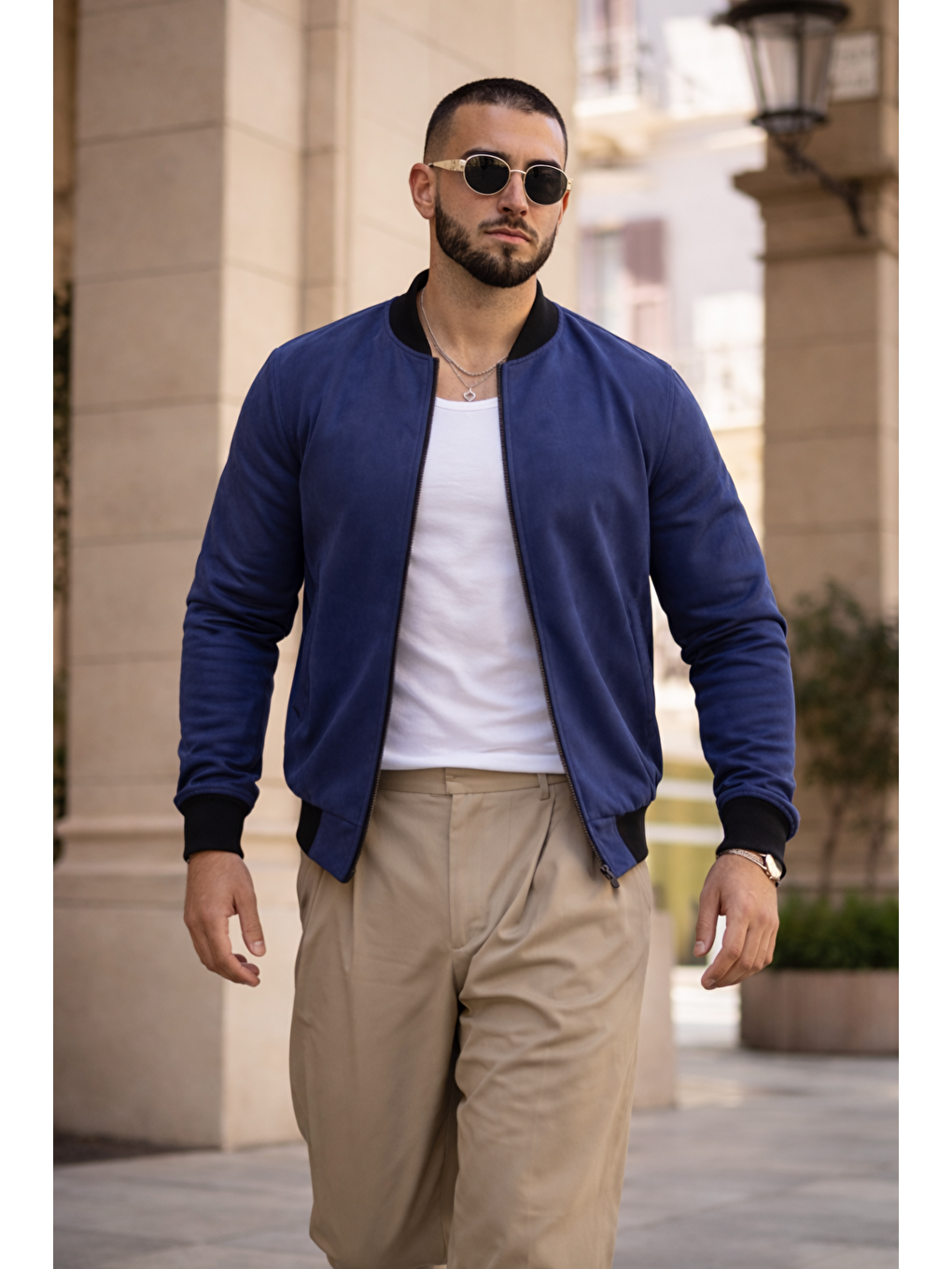 Erkek Trend Basic Günlük Premium Lacivert Nubuk Ceket-2