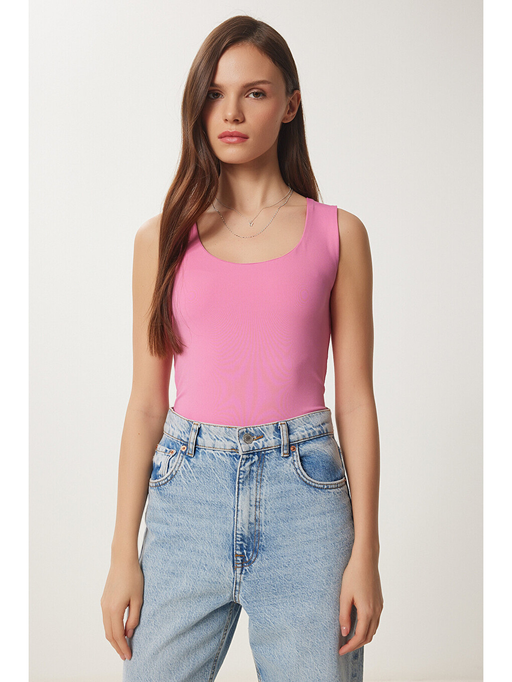 Pembe Kolsuz Sandy Bluz PEMBE LAN0029