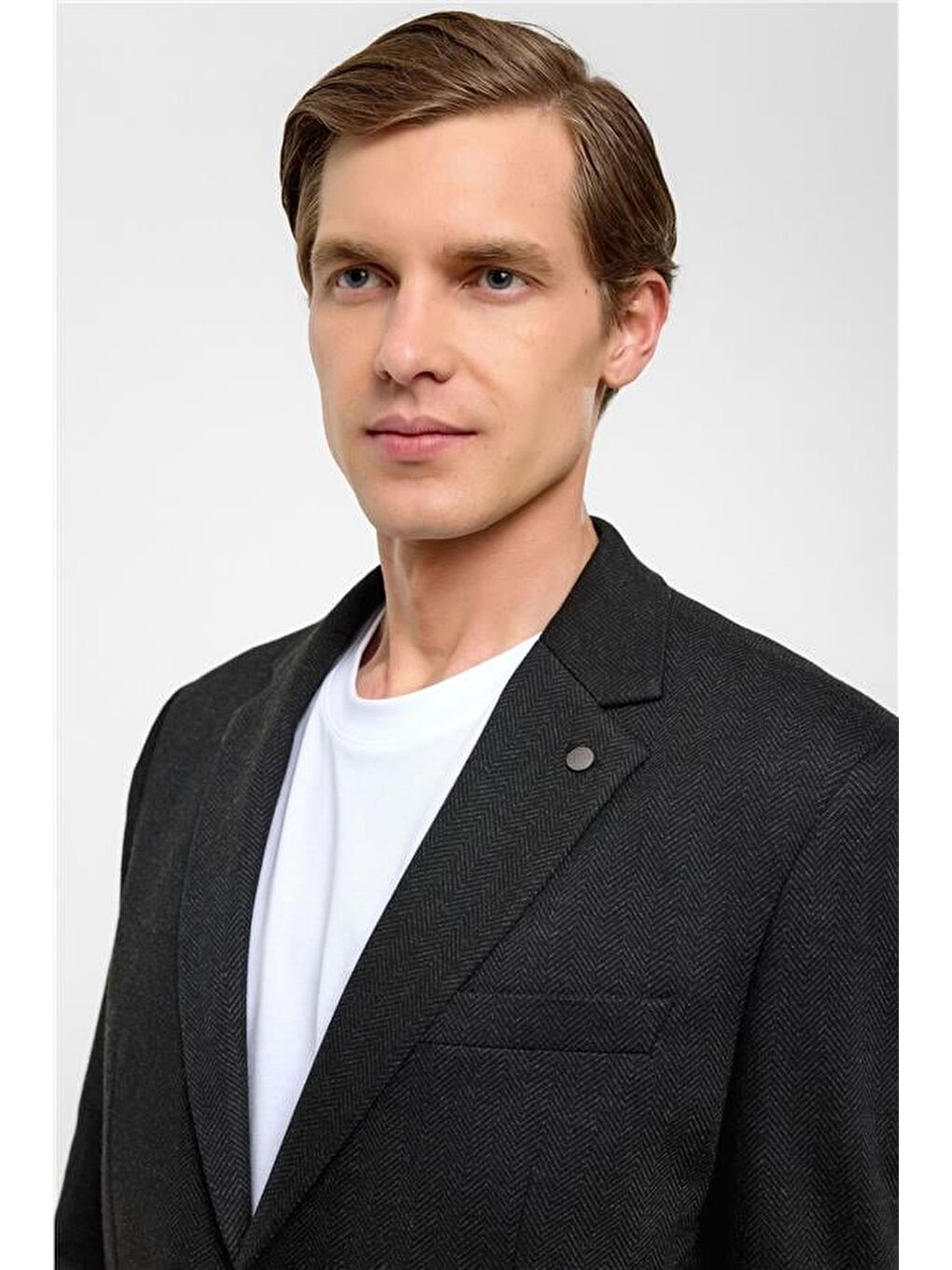 Siyah Regular Mono Yaka 6 Drop Ceket-3